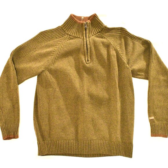 Tan Columbia Knit Quarter Zip Sweater - Picture 1 of 2